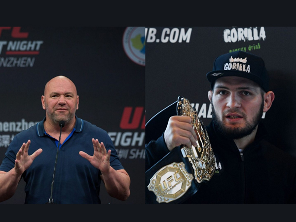 Dana White left and Khabib Nurmagomedov right Picture Credit: Twitter