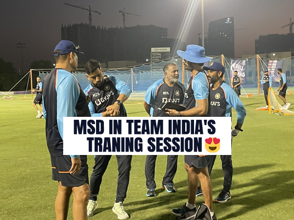 96:MS Dhoni joins Ravi Shastri and Co. during Team India's training session; pictures go viral