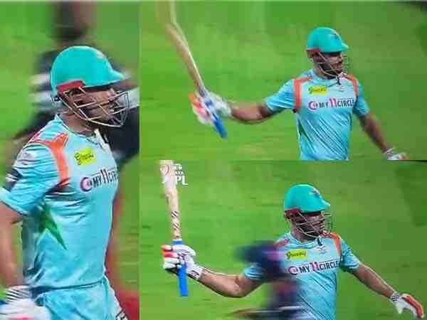 Marcus Stoinis gets angry after getting out Pic Credit: Twitter