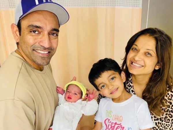 Robin Uthappa with family Picture Credit: Twitter