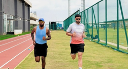 Hardik Pandya spotted training at BCCI Centre