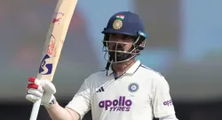 KL Rahul’s sweep shot hits Nishan Madushka on helme