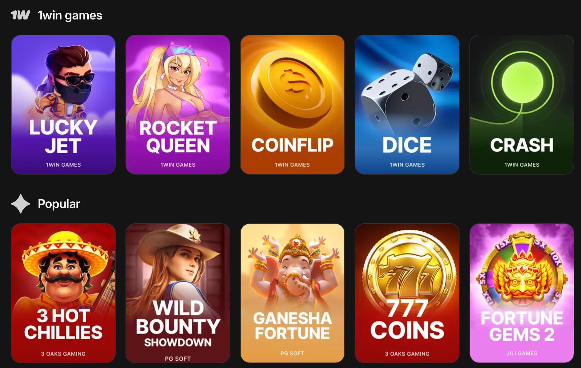1win casino games