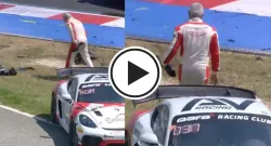 ajith kumar earns respect for clearing debris off track after crash during gt4 european series race sportstiger