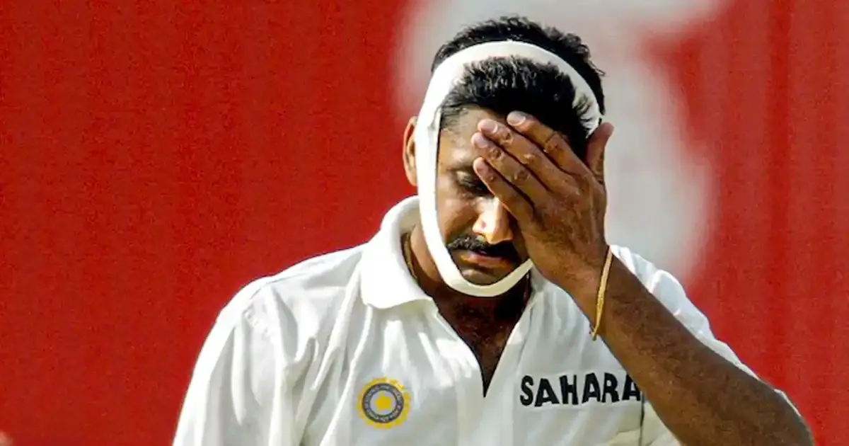 anil kumble s broken jaw vs west indies in antigua may 11 2002 