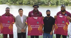 chris gayle dwayne bravo to sport most expensive cricket jersey in wcl 2025 sportstiger