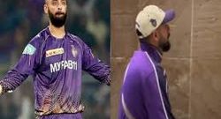doubts loom over varun chakravarthy s participation in rest of games as kkr mystery spinner spotted in crutches