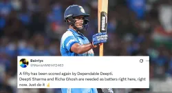 fifty has been scored again by dependable deepti netizen hail all rounder s batting effort in women s world cup 2025 final