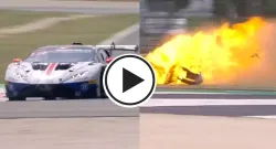 grasser lamborghini bursts during gt world challenge in misano