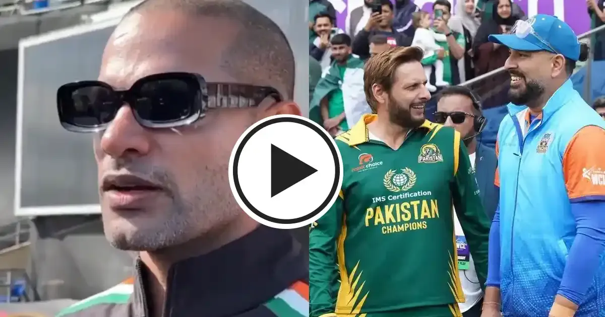Shikhar dhawan loses cool on reporter after being questioned around india vs pakistan wcl clash