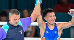 jadumani singh after beating pakistan s sumama rehman in boxing