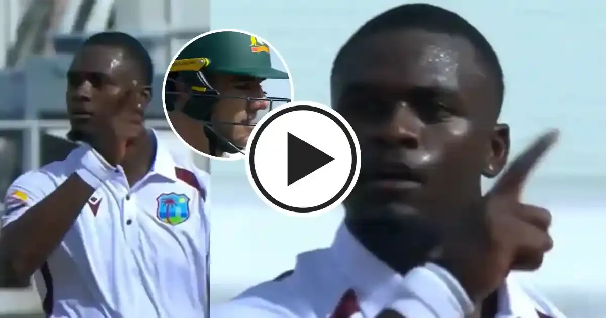 jayden seales gives pat cummins a send off after taking his wicket on 1st test against aus sportstiger