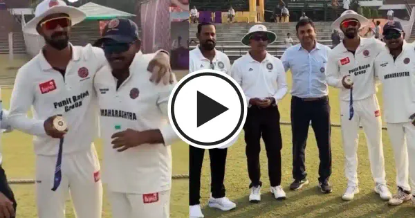 WATCH: Ruturaj Gaikwad shares his POTM award with Prithvi Shaw after Maharashtra’s win over Chandigarh in Ranji Trophy