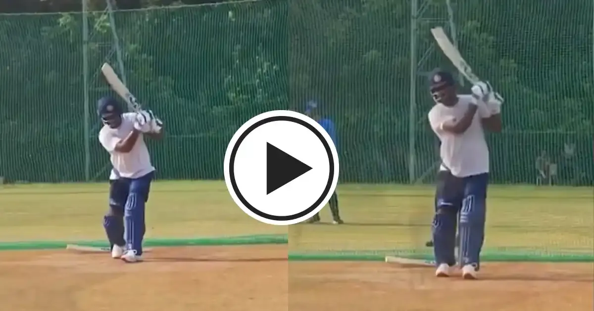 sanju samson working hard in the nets ahead of the asia cup 2025