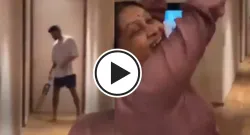 shreyas iyer s mother clean bowls batter celebrates in style after taking son s wicket