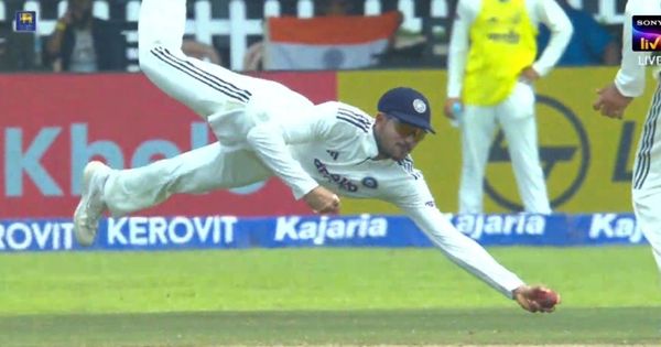 shubman gill pulls off one handed stunner to dismiss kamindu mendis on day 3 against sri lanka
