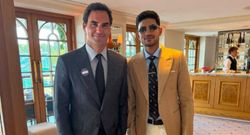 shubman gill shares moment with 20 time grand slam champion roger federer at wimbledon visuals viral