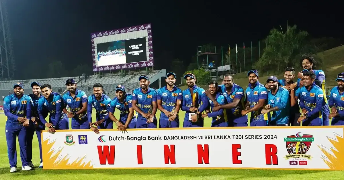 sri lanka cricket team celebrates t20i series win with wrist tapping