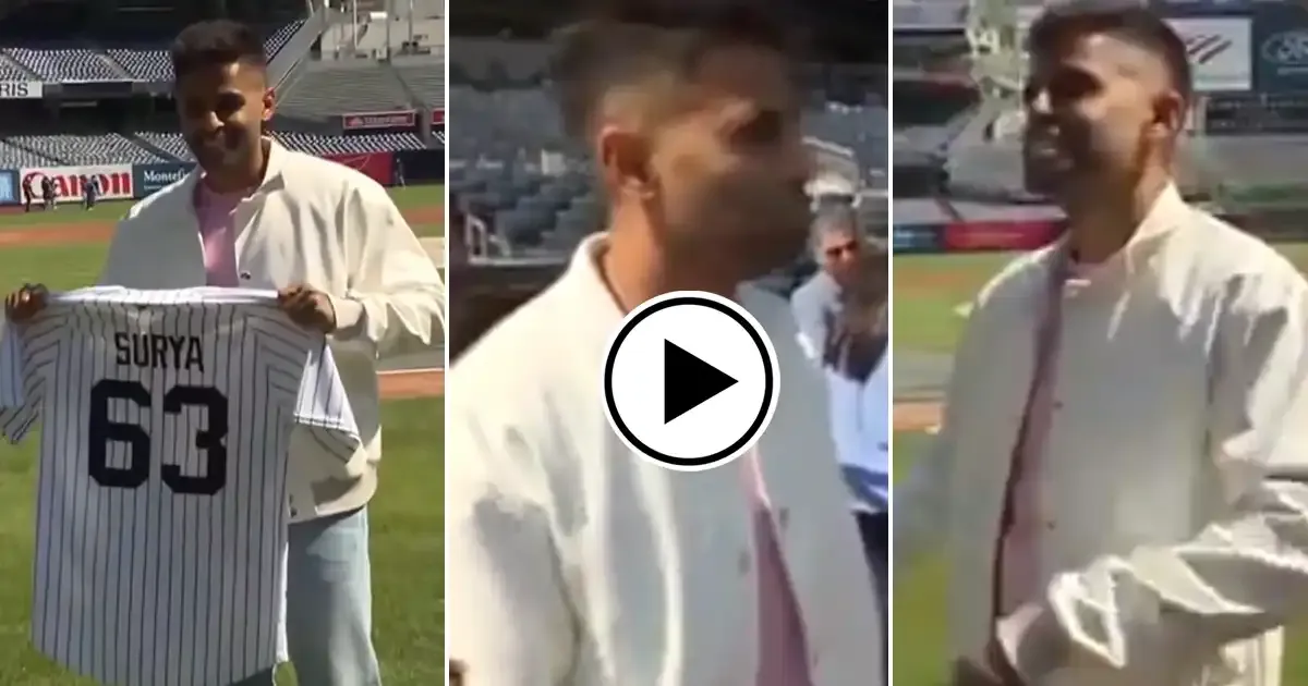 suryakumar yadav receives special jersey from new york yankees baseball team