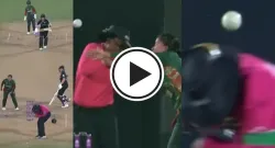 umpire survives maddy green s powerful strike during icc women s cwc 2025 match in guwahati sportstiger