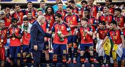 us president donald trump presents world cup trophy to spain after historic 2026 final victory