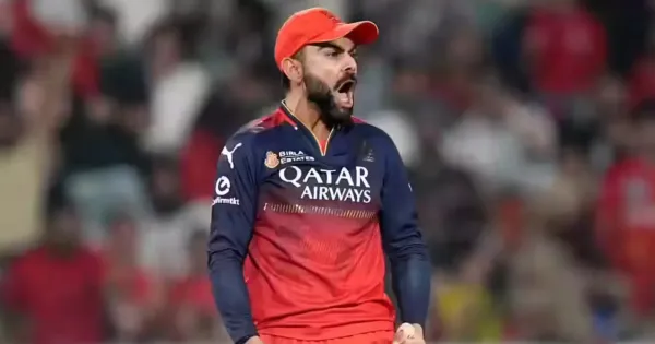 virat kohli celebrates aggressively after royal challengers bengaluru sends ruturaj gaikwad back
