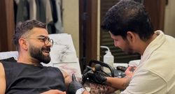 virat kohli gets a new tattoo on his left arm latest photos go viral