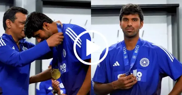 WATCH: Washington Sundar gets ‘Impact Player of the Series’ medal in Indian dressing room after beating Australia 2-1 in T20Is