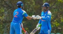 x reacts as suryansh shedge vipraj nigam rescue india a against sri lanka a in tri series